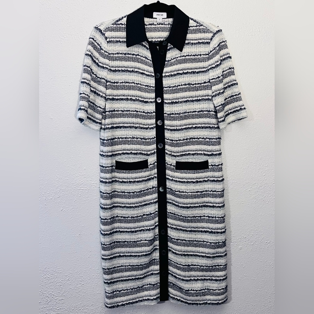NWT PER SE by CARLISLE | $598 Textured Cardigan/Sweater Dress - Picture 3 of 9
